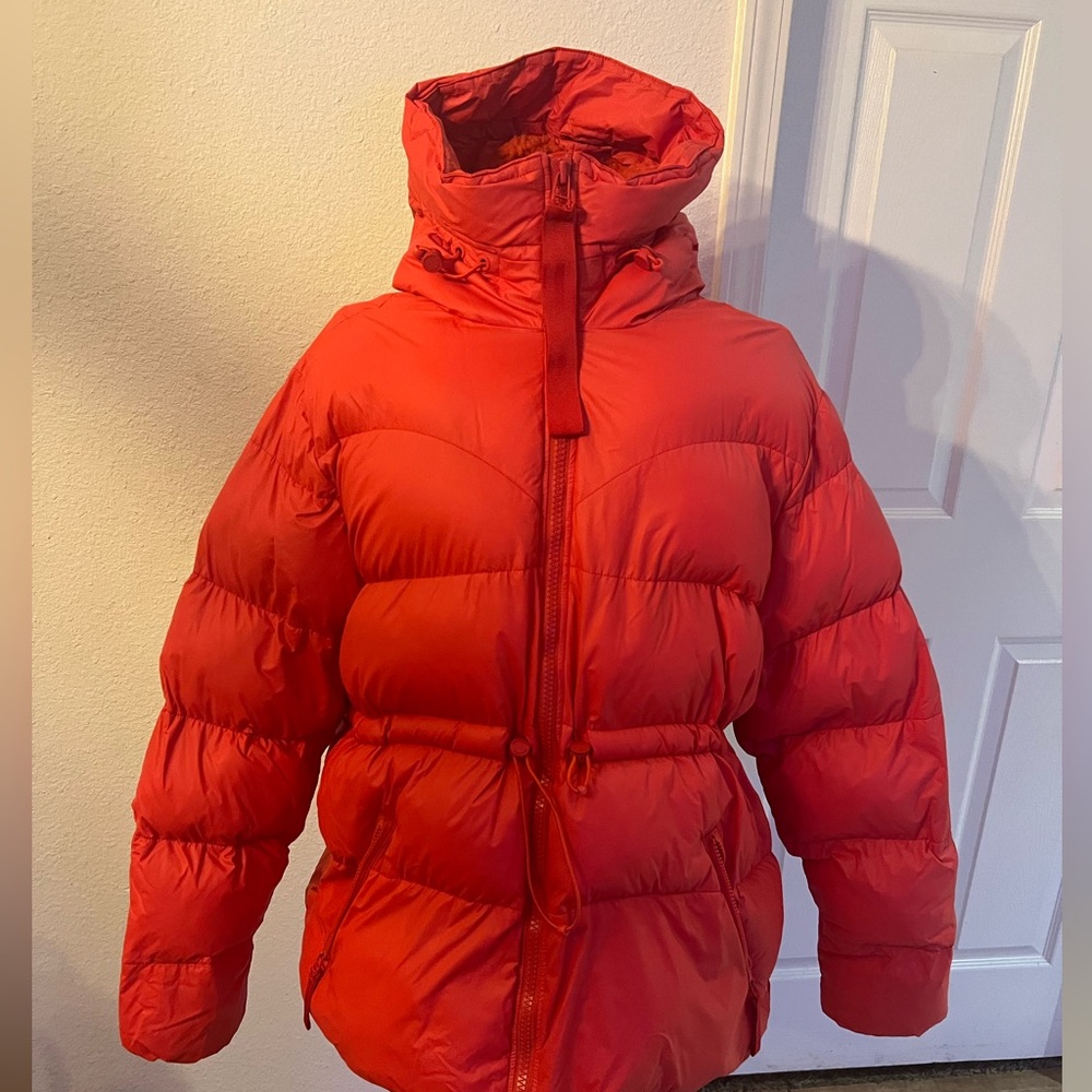 Women's Hunter Red Orange Puffer Jacket